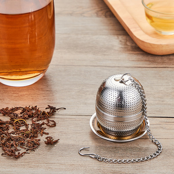 Portable Push Handle Tea Infuser Stainless Steel Tea Ball Micro Hole Press  Tea Strainer Loose Leaf